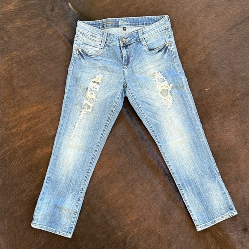Kut from the Kloth Jaime Boyfriend Crop Jeans in Blue